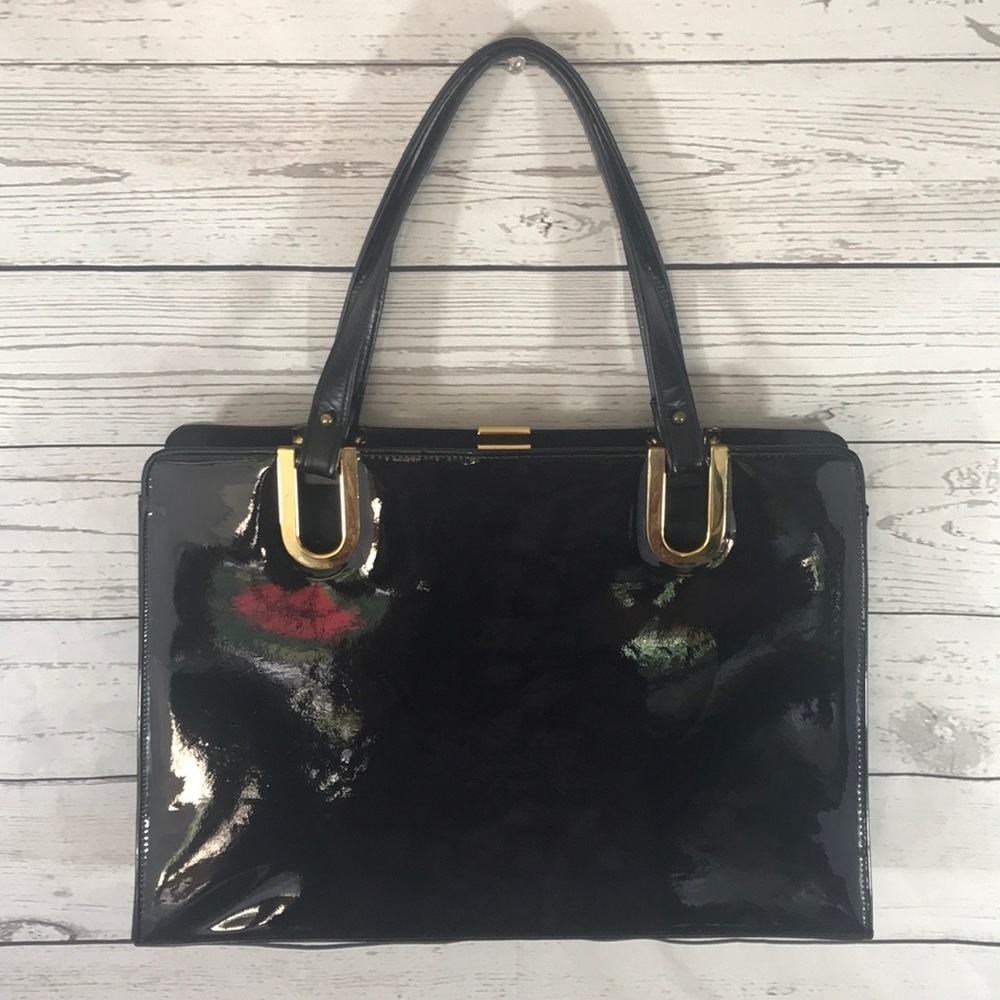 Vintage 50s Dobbies Bags Black patent leather